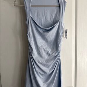 Abercrombie & Fitch Light Blue Square Neck Midi Dress